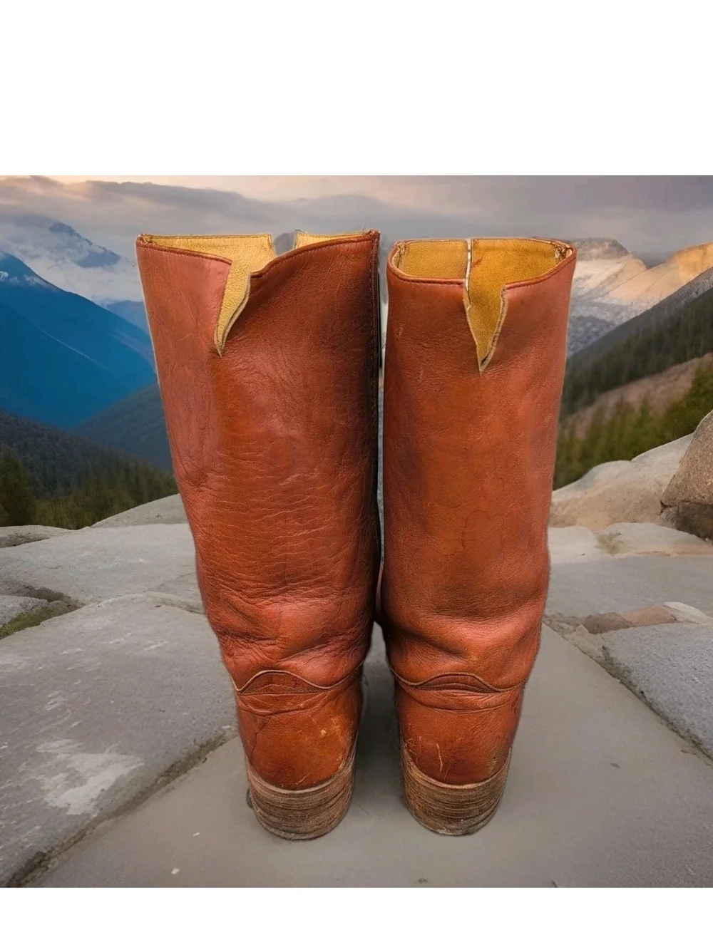 Vtg Frye Boots Mens 13 W Chestnut Brown Leather Campus Riding Western USA 14.5